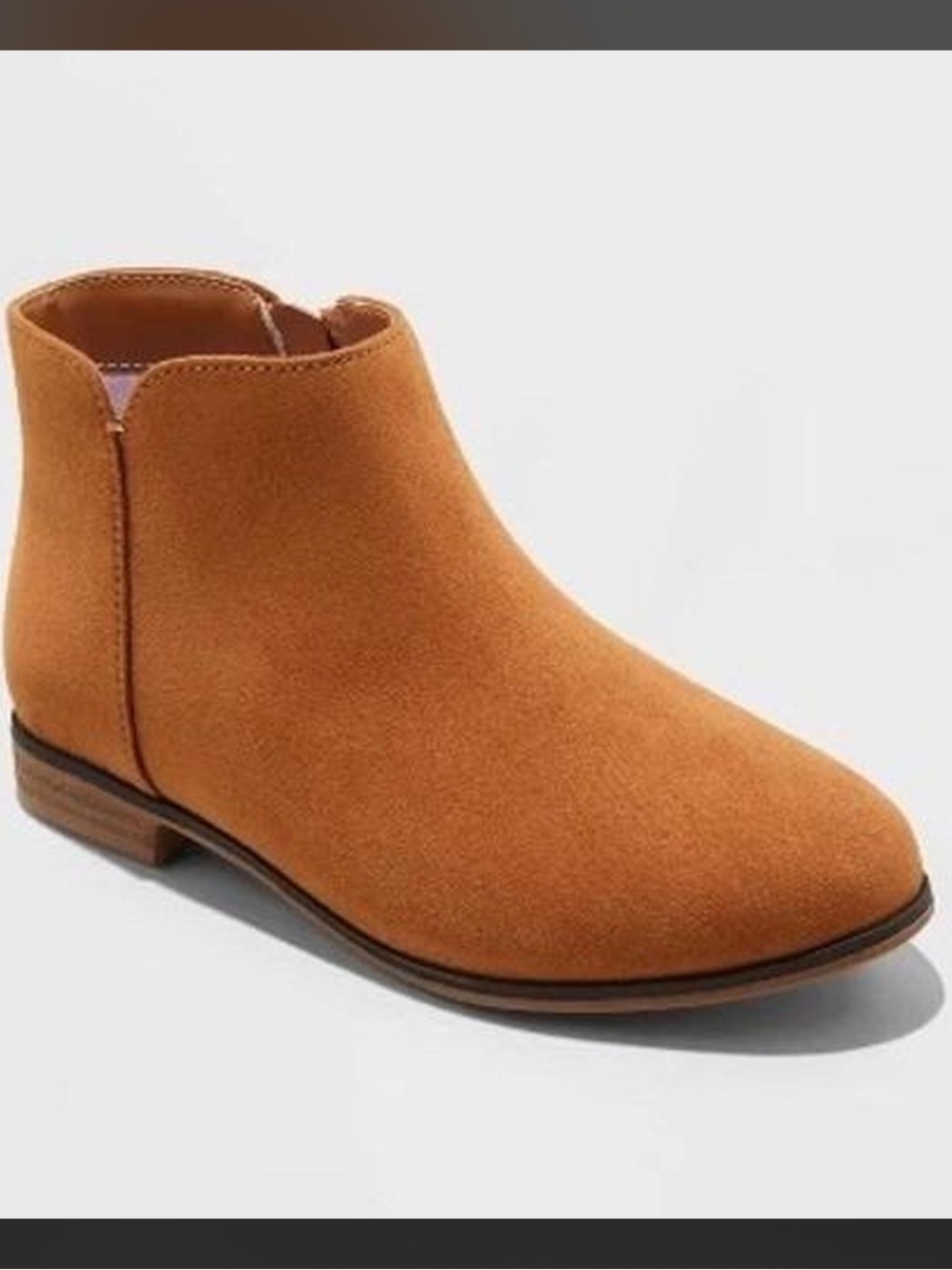 Cat & Jack Little Girls Kids Size 2 Chestnut Suede Boots Side Zipper NWT Target